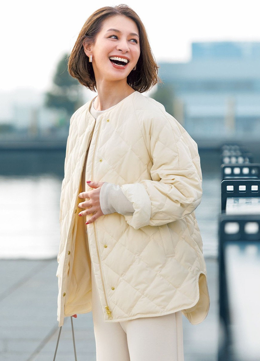 絎縫布勞森羽絨短外套